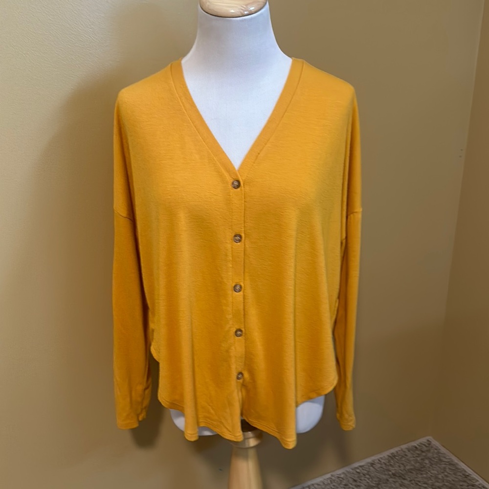 Women's Size Small Forever 21 Mustard Yellow Button-Down Top
